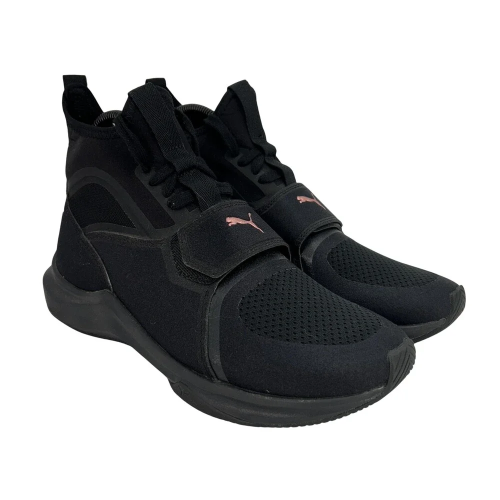 PUMA Ignite Shoes Womens Size 9 Black Mesh Mid Top Training Sneakers 190818 05